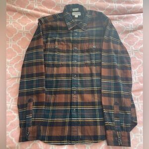 J. Crew Men's Plaid Shirt - Brown and Black